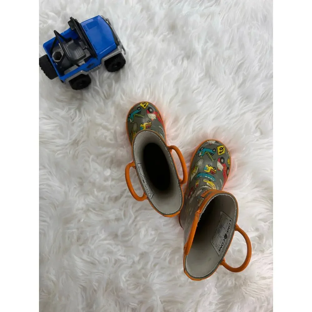 Lone Cone Toddler Rain Boots Car Print